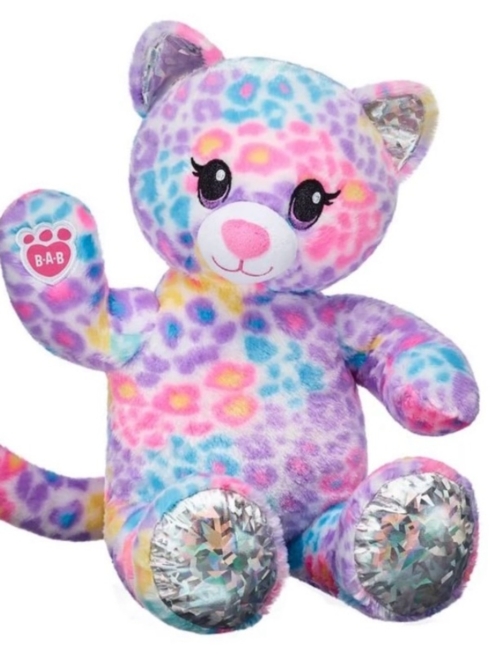 Build-A-Bear Rainbow Leopard Plush with Sparkle Dress